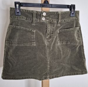 Jalate Vintage Green Corduroy Miniskirt